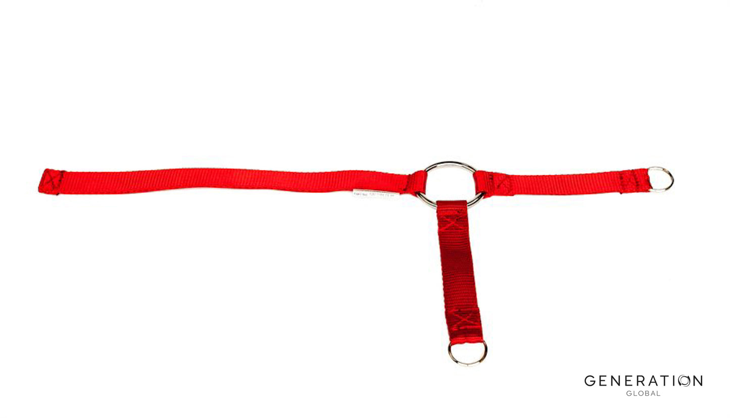 Saab 340 Prop Tie – Red Webbing with Remove Before Flight Tag and Stainless Steel Fittings