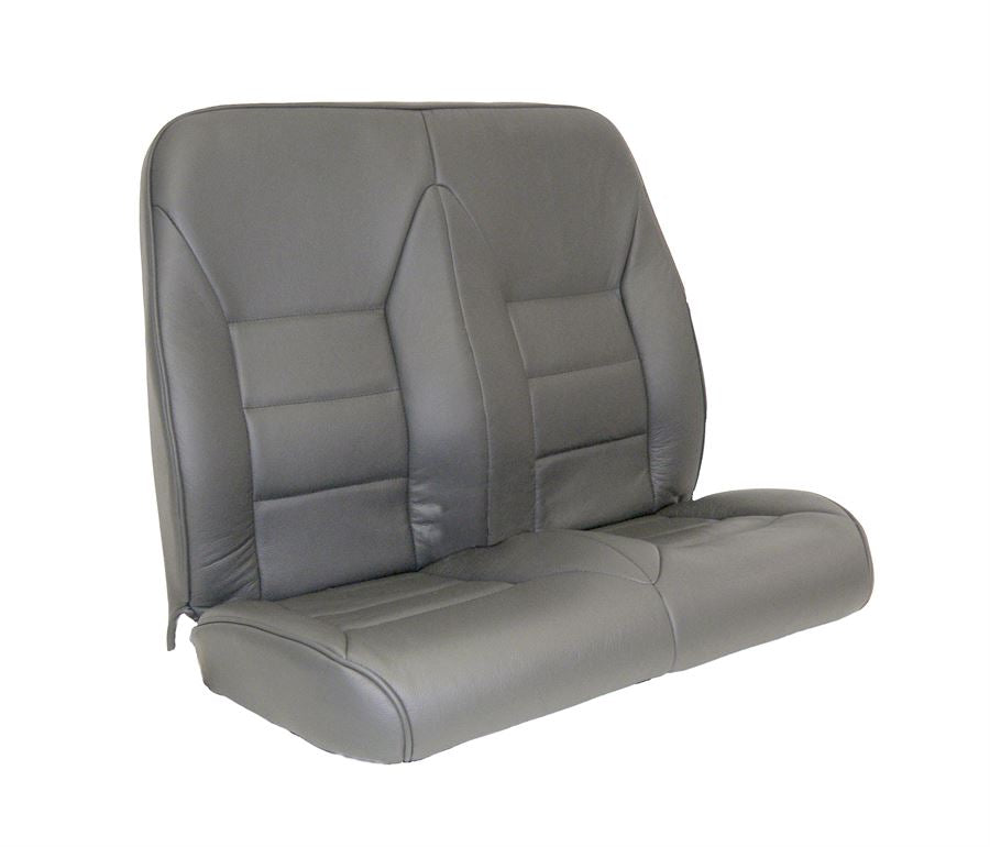 Custom Eurocopter AS350/AS355/H125 dual seat cushion and backrest assembly in aviation-grade leather with Genlite foam, designed for helicopter interiors.