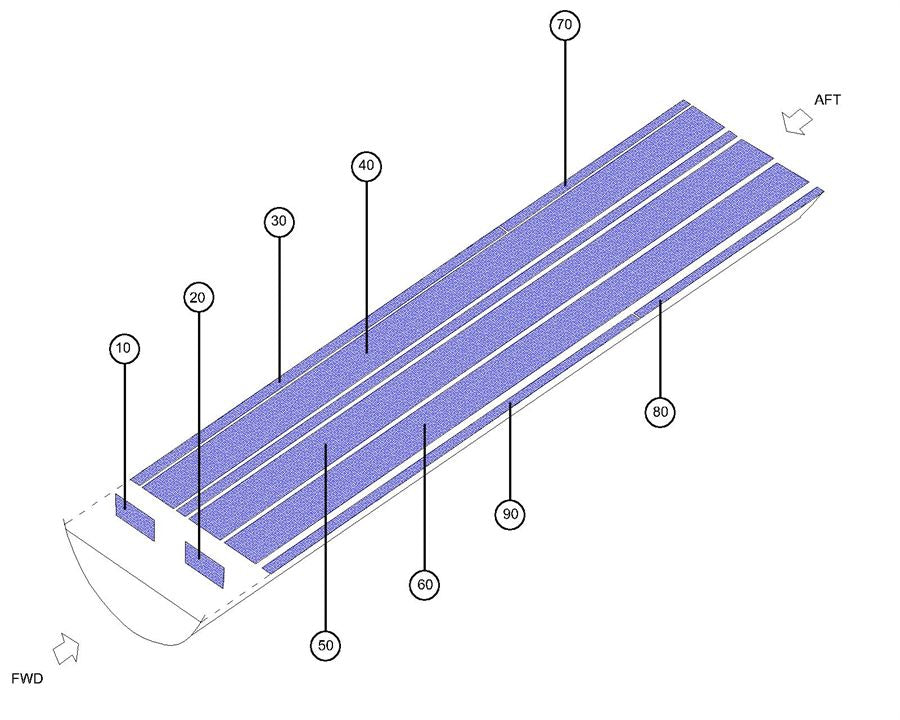 Aircraft carpet kit made from MH-10 aviation carpet with nylon serging – EASA, FAA, TCCA approved.