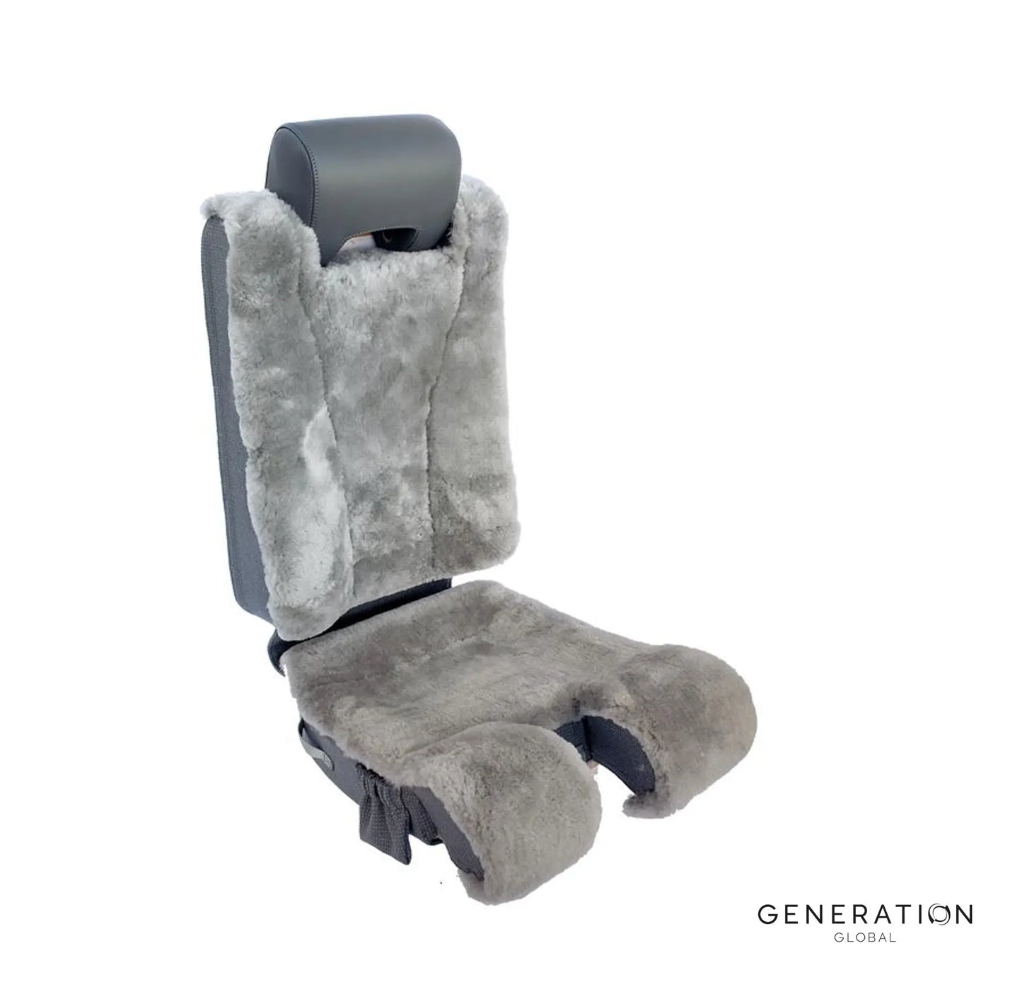 Grey Sheepskin Seat Backrest Cover for Fokker 70/100 – Ipeco OEM Certified