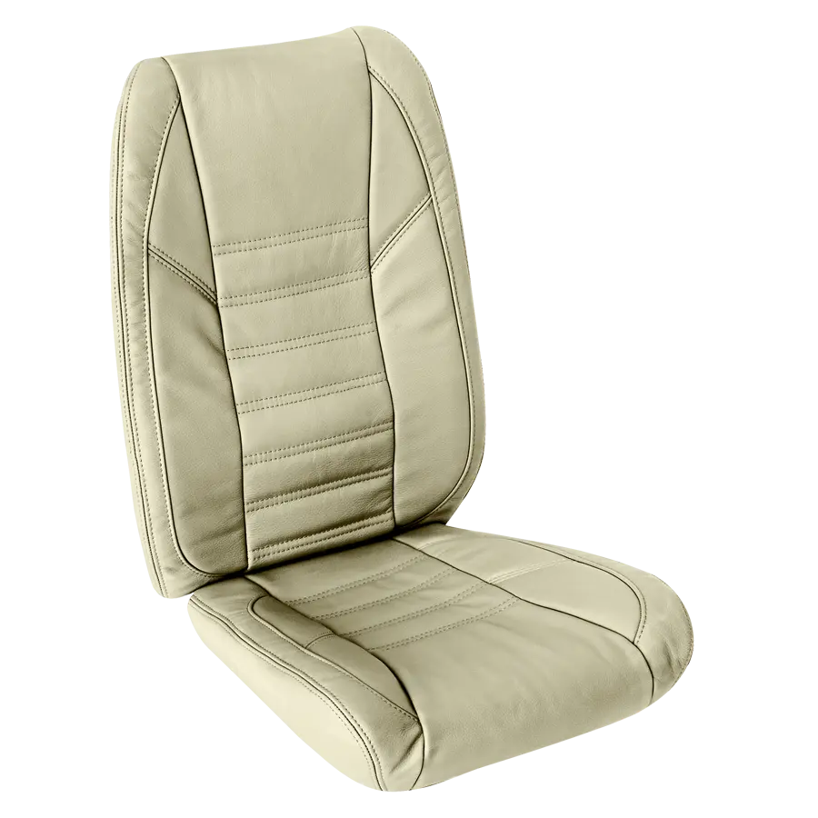 AS350/AS355/H125 executive crew seat assembly with aviation-grade leather and Genlite foam, Generation III design for luxury helicopter interiors.
