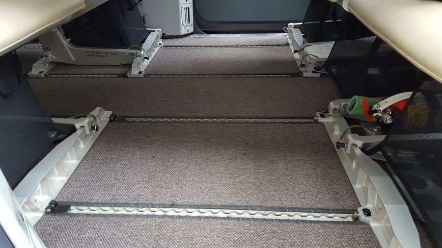 Airbus H145 and EC145 helicopter carpet set made from plush WN-120 aviation carpet with mesh binding, FAA and EASA approved, 1 assembly.