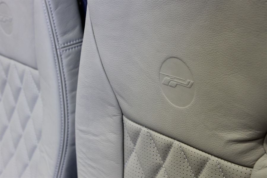 Airbus H120 rear seat assemblies – Generation I set of 3 with aviation leather covers and Genlite foam cushions.
