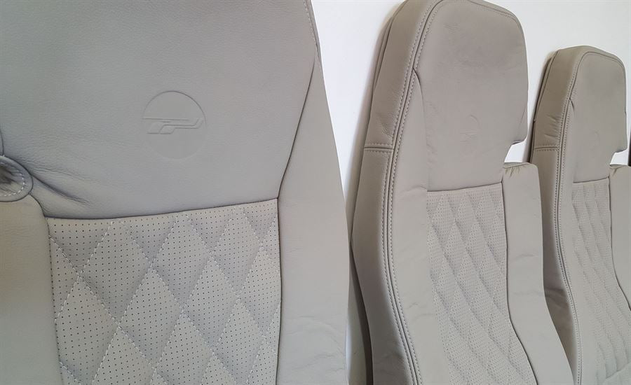 Airbus H120 rear seat assemblies – Generation I set of 3 with aviation leather covers and Genlite foam cushions.