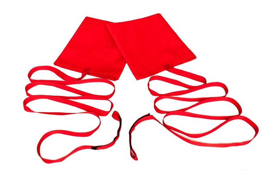 Heavy duty rotor blade tie downs for Bell 206 helicopter