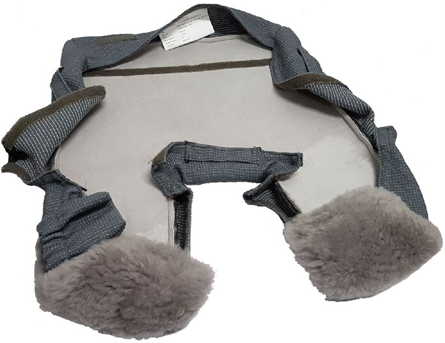 Grey sheepskin seat pan cover for Boeing 787 Captain seat