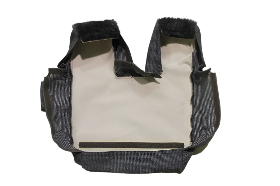 Grey sheepskin seat pan cover for Boeing 747 First Officer seat