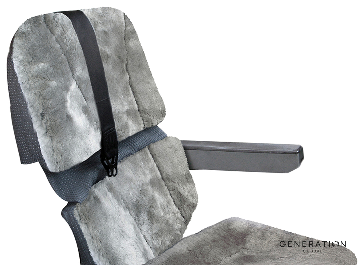 GEN-1803-11-12C Crew Seat Covers GREY SHEEPSKIN for BAE J41 – New Zealand Sheepskin, FAA/EASA/TCCA Certified, TSO C127a Compliant