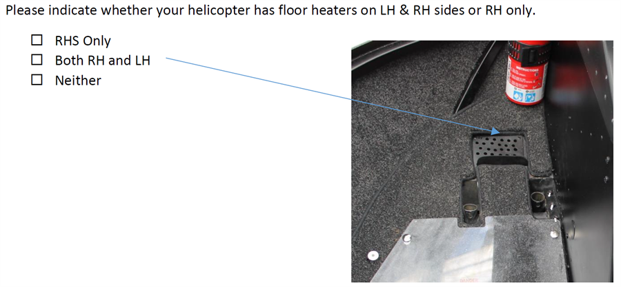 High-quality vinyl flooring set for Robinson R66 helicopter