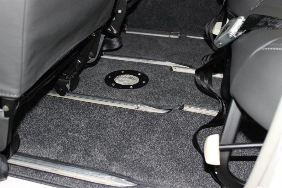 Cessna C206 Stationair Aircraft Interior full carpet set with plush WN-100 aviation carpet, alloy heelmats, and mesh binding.
