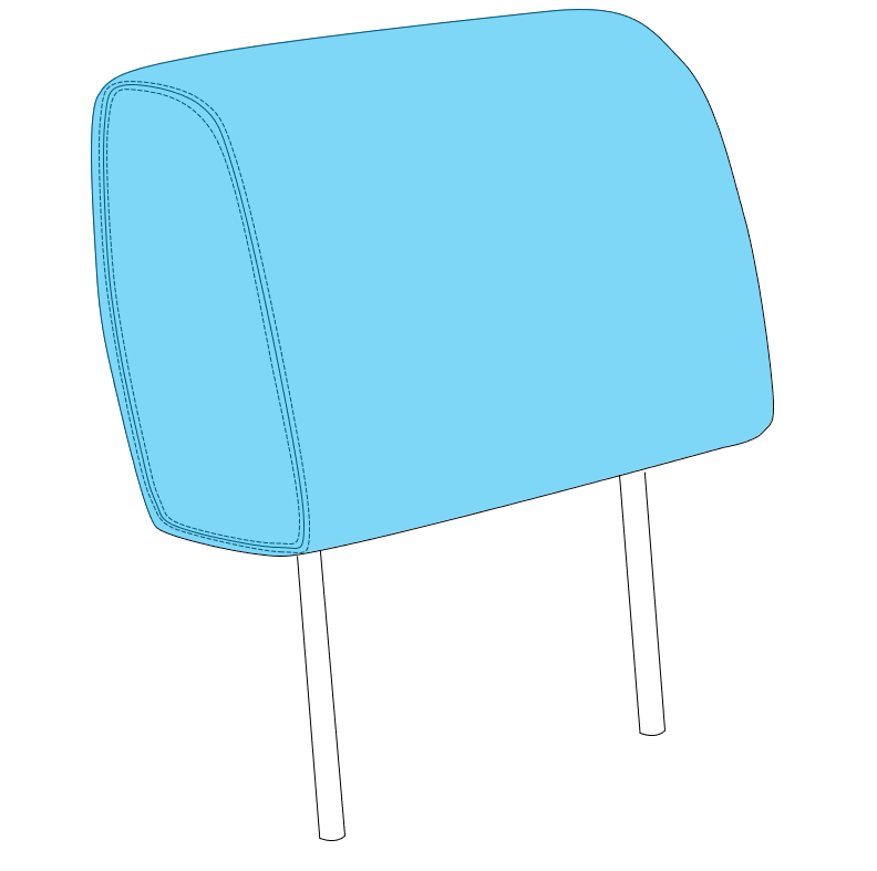 Piper PA-28 leather headrest cover with foam insert