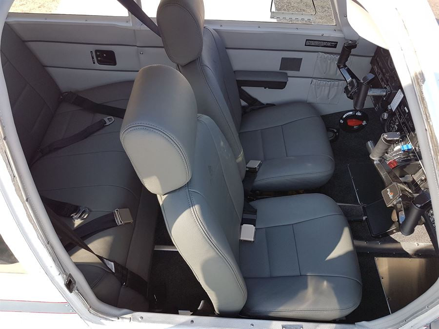 Piper PA-28 leather headrest cover with foam insert
