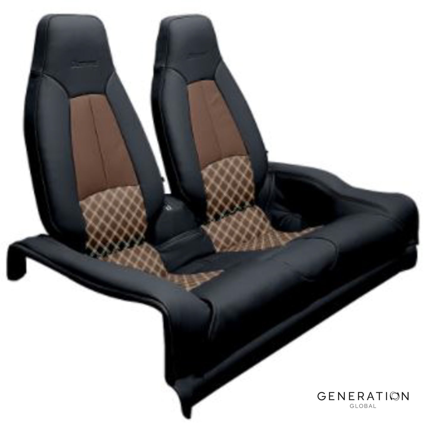 DA-42 Generation I rear passenger seat covers made from aviation leather, including backrest and bottom covers