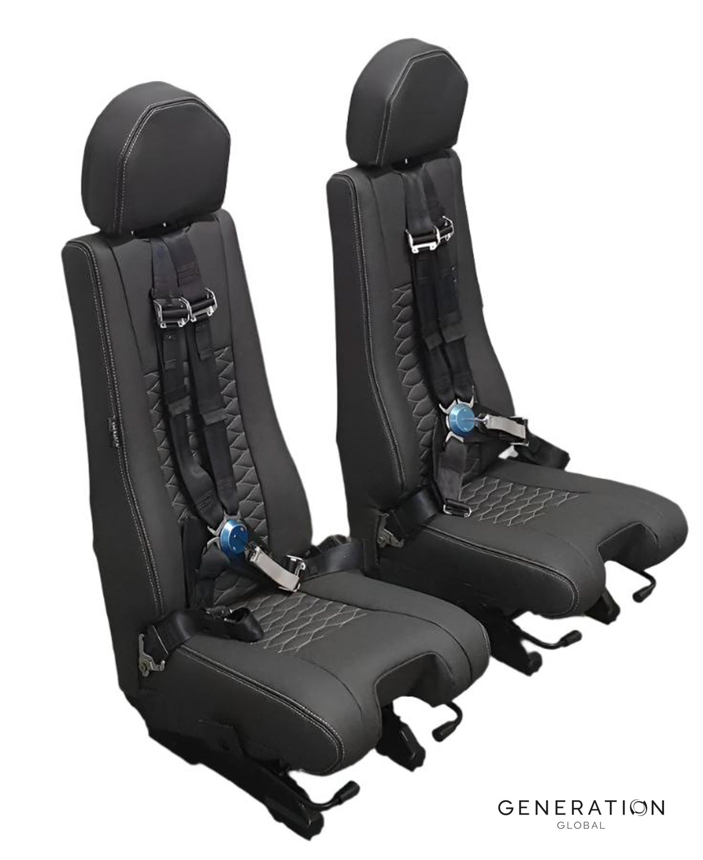 9310 Series Height Adjustable Crew Seat Upholstery Kit for BK 117 helicopter – includes headrest, backrest, and bottom covers with Genlite foam.