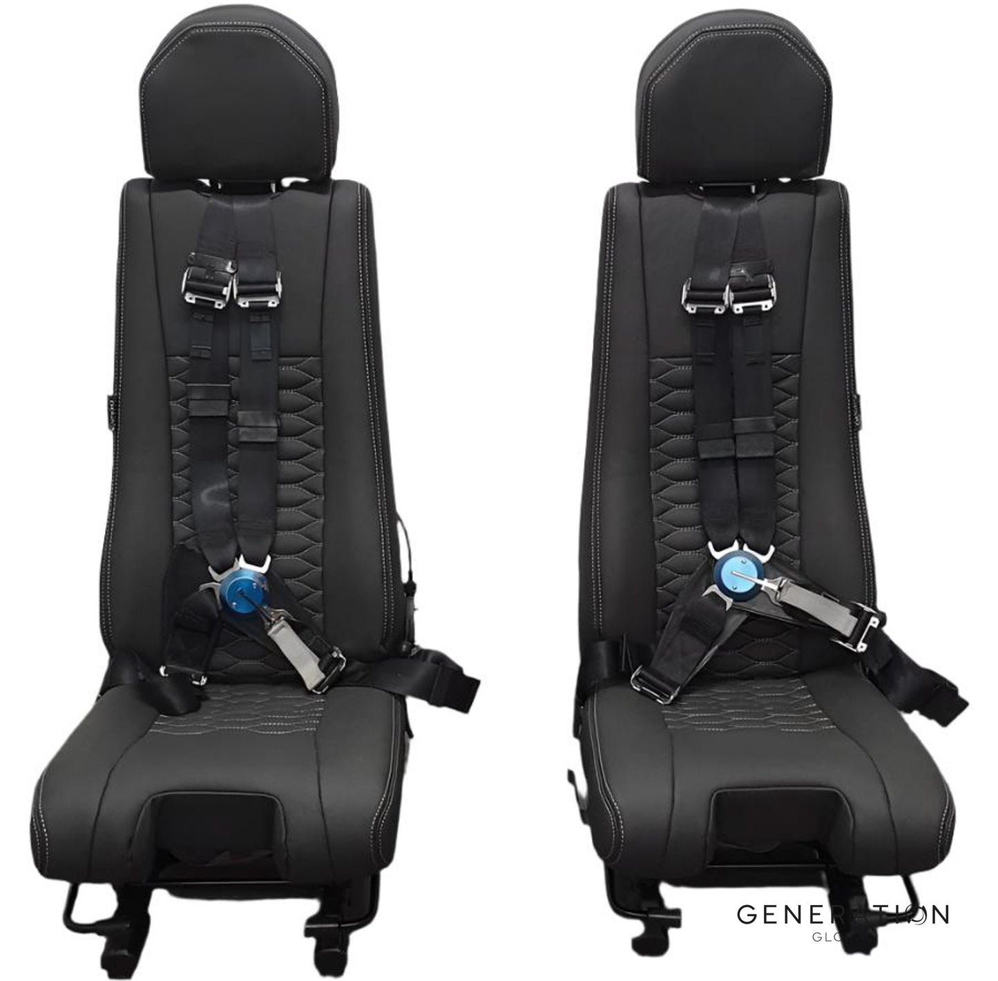 9310 Series Height Adjustable Crew Seat Upholstery Kit for BK 117 helicopter – includes headrest, backrest, and bottom covers with Genlite foam.