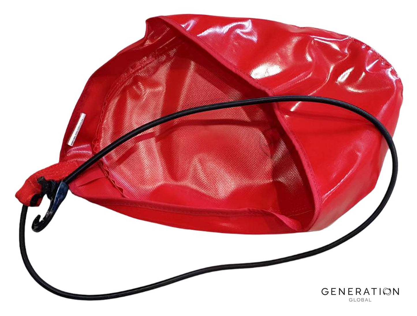 BK117 helicopter exhaust covers – set of 2 in red PVC for high visibility and protection during ground operations.