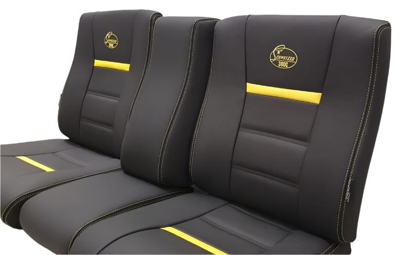 3-Seat Assemblies for Hughes 269/300C, Schweizer S300 – LH, RH, Mid, aviation leather, Genlite foam, EASA approved