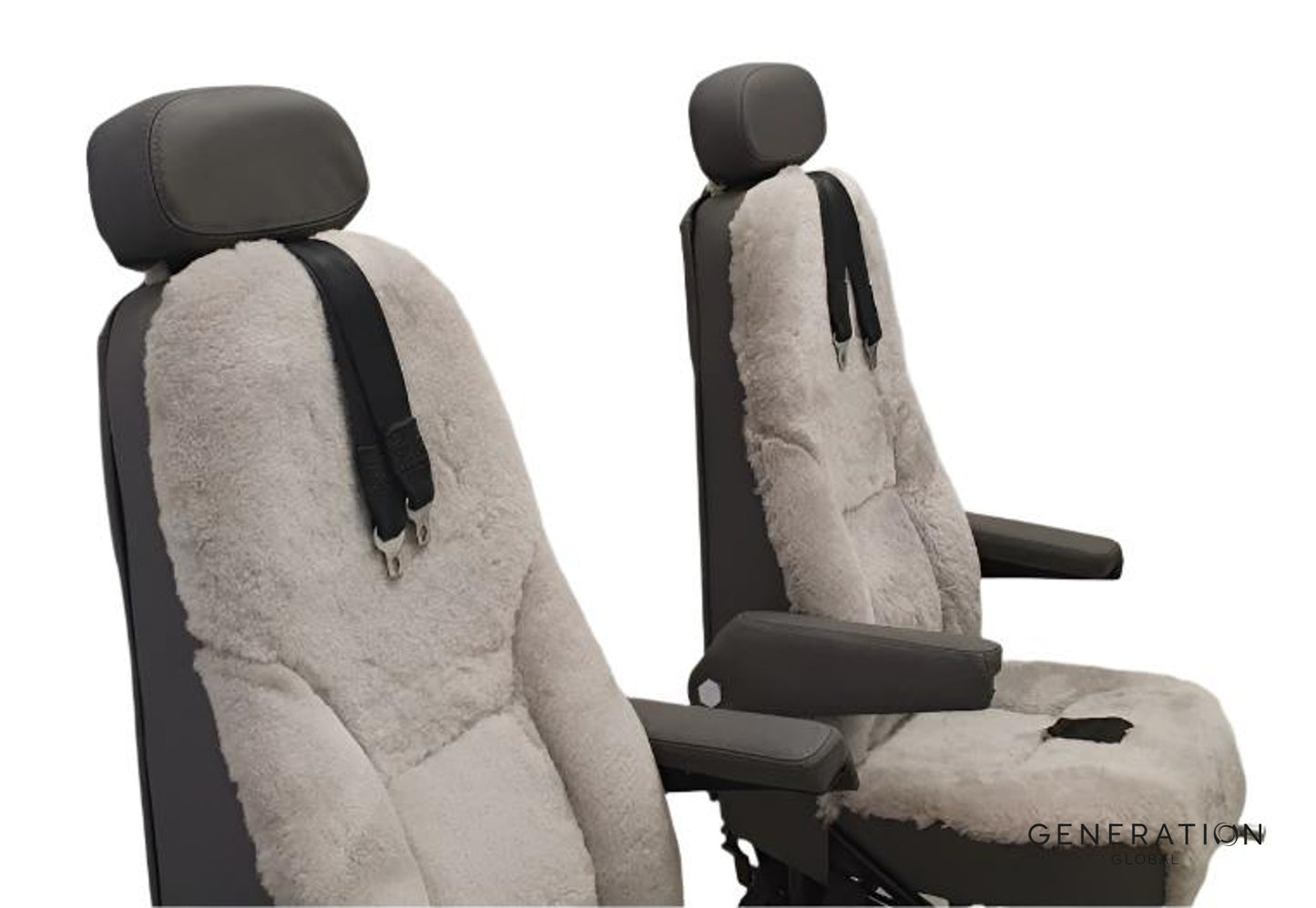Cessna 208 Caravan Aircraft Interior Pilot/Co-Pilot Seat Upholstery – Sheepskin & Leather