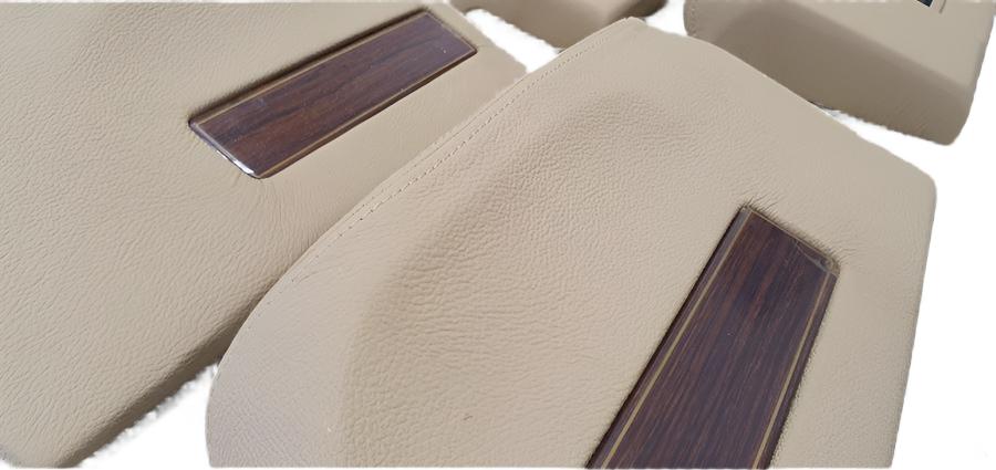 Bell 407 leather armrest cover set in custom color