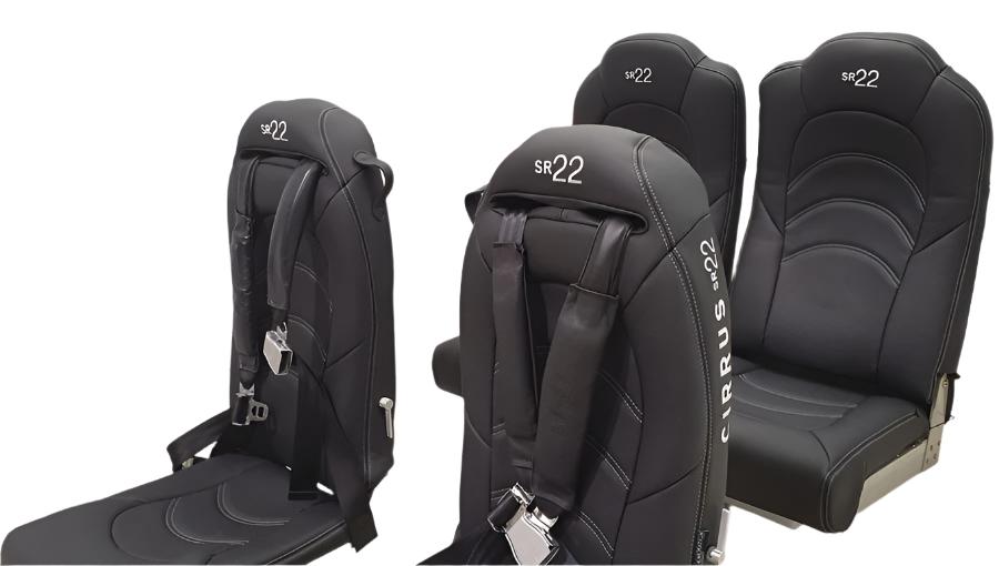 Cirrus SR22 G1 leather seat covers – front and rear aviation-grade upholstery