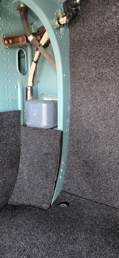New Flint rear luggage locker carpet linings for AS350/H125 helicopters with Velcro installation.