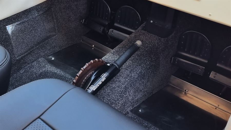 Cessna 182 Aircraft Interior Leather Flap Lever Grip Cover - Black Perforated Aviation Leather