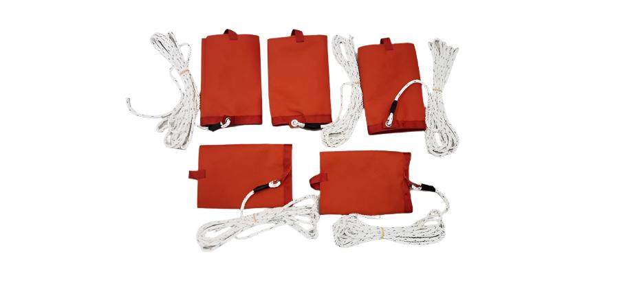 Bright-colored helicopter blade tie-downs for 500C/D/E – set of 5 for rotor blade security