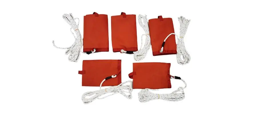 Bright-colored helicopter blade tie-downs for 500C/D/E – set of 5 for rotor blade security