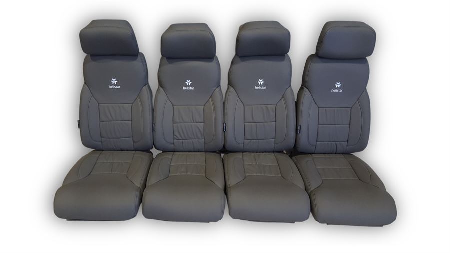 AS350/AS355/H125 classic rear passenger seat set with aviation-grade leather and Genlite foam, Generation II