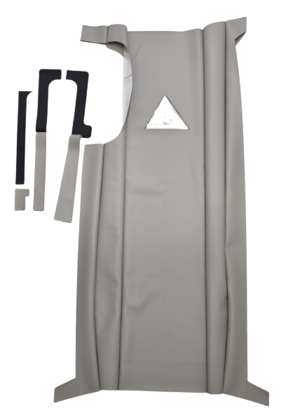 Custom polyester vinyl headlining kit for Piper PA-44 with leather grain texture and bow pockets.