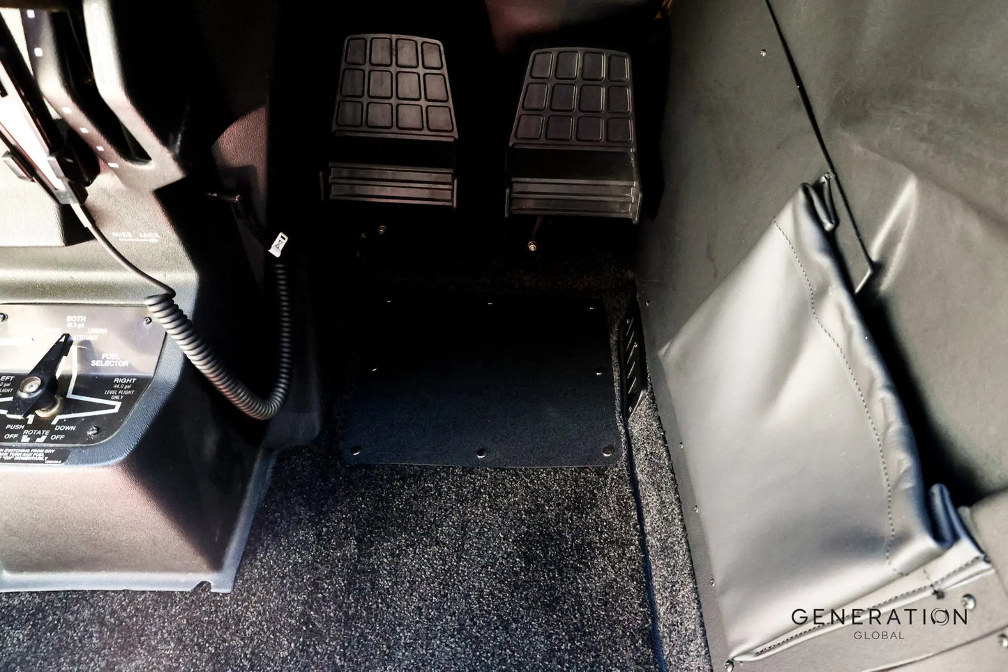 Cessna C206 Stationair Aircraft Interior full carpet set with plush WN-100 aviation carpet, alloy heelmats, and mesh binding.