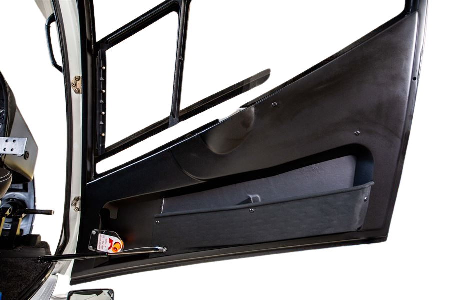 H120 door panel inserts – full set of 3 with leather trim, map pocket, and decorative stitching. Part number EPA-C252 A34() ()101A-()()-GEN.
