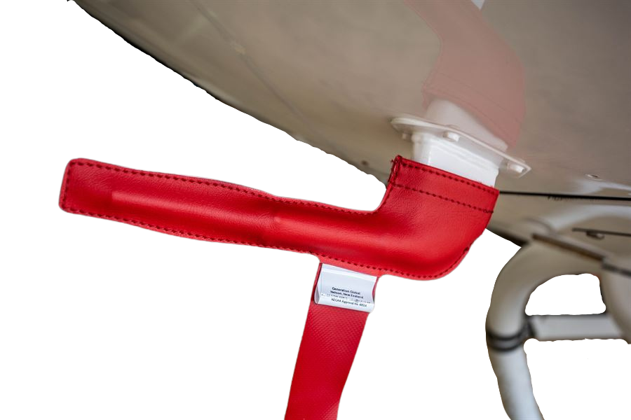 EC120 pitot cover made from bright-coloured webbing for high visibility and pitot tube protection – part number GEN-2301-21-12.
