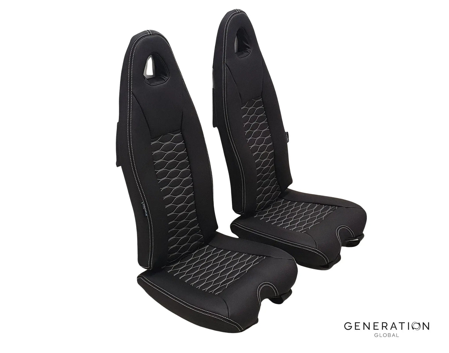 Airbus H120 helicopter crew seat backrest and bottom assembly with leather cover and Genlite foam cushion, compatible with Sicma Aero Seat.