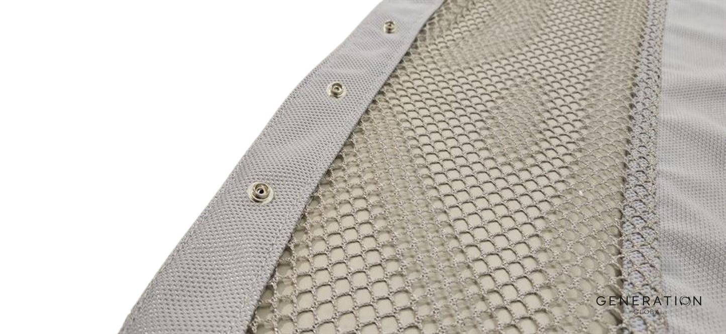 Galley curtain for Bombardier DHC-8 Q100/Q200/Q300 – pleated TC-10 fabric with tie backs, TCCA/EASA certified, easy to install.