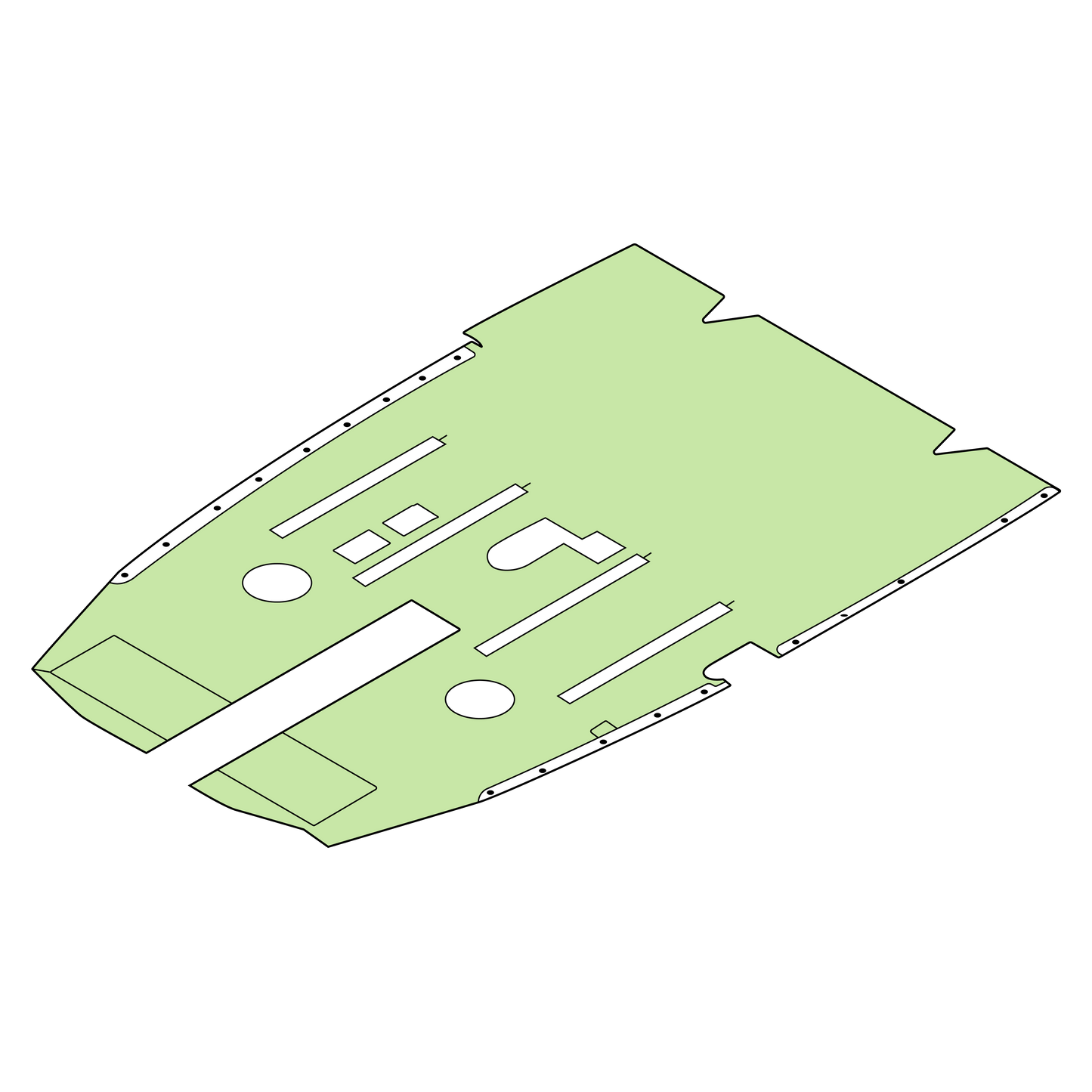 EC120/H120 carpet set made from plush WN-120 aviation carpet with vinyl heel mats and Velcro attachments – part number EPA-120-()()-GEN.