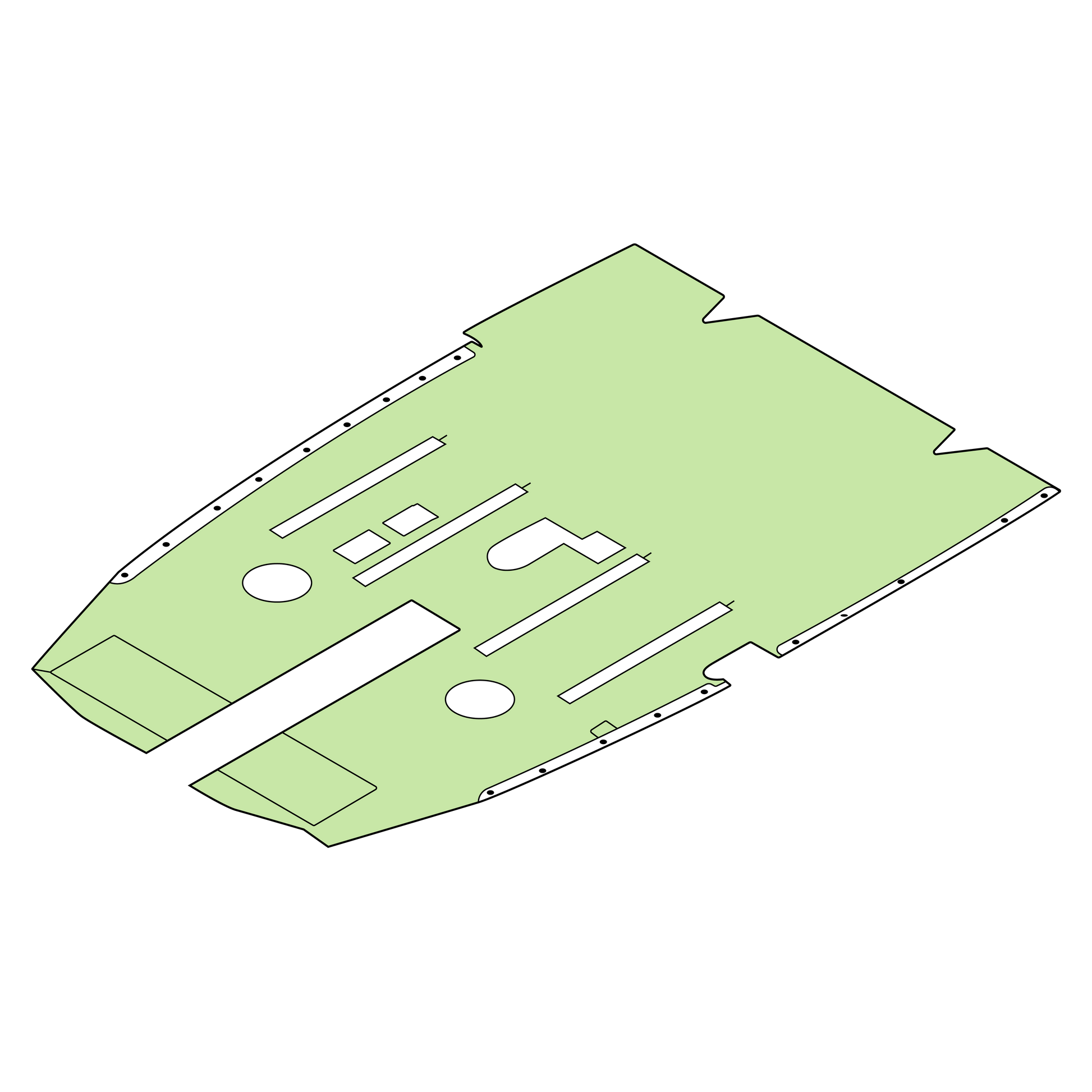 EC120/H120 carpet set made from plush WN-120 aviation carpet with vinyl heel mats and Velcro attachments – part number EPA-120-()()-GEN.