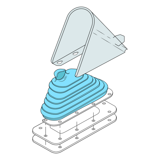 Black leather collective boot for AS350/AS355/H125 helicopter β durable, FAA/EASA approved replacement.