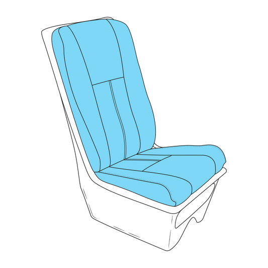 AS350/AS355/H125 standard crew seat assembly with aviation-grade leather and Genlite foam, Generation I design for high-use helicopter cockpit interiors.