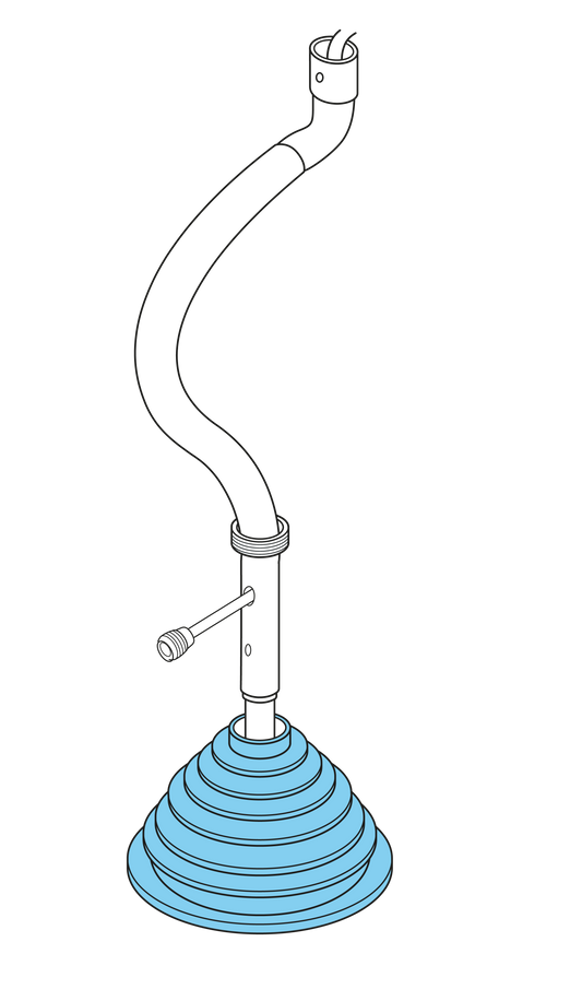 Black leather cyclic boot for AS350 helicopter β durable, FAA/EASA approved replacement.