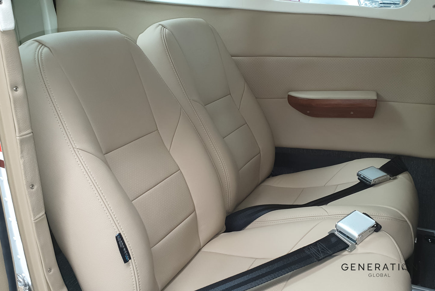 Cessna 206 Aircraft Interior leather seat upholstery with Genlite foam cushions and diaphragms.