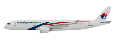 Malaysia Airlines airplane on a white background
