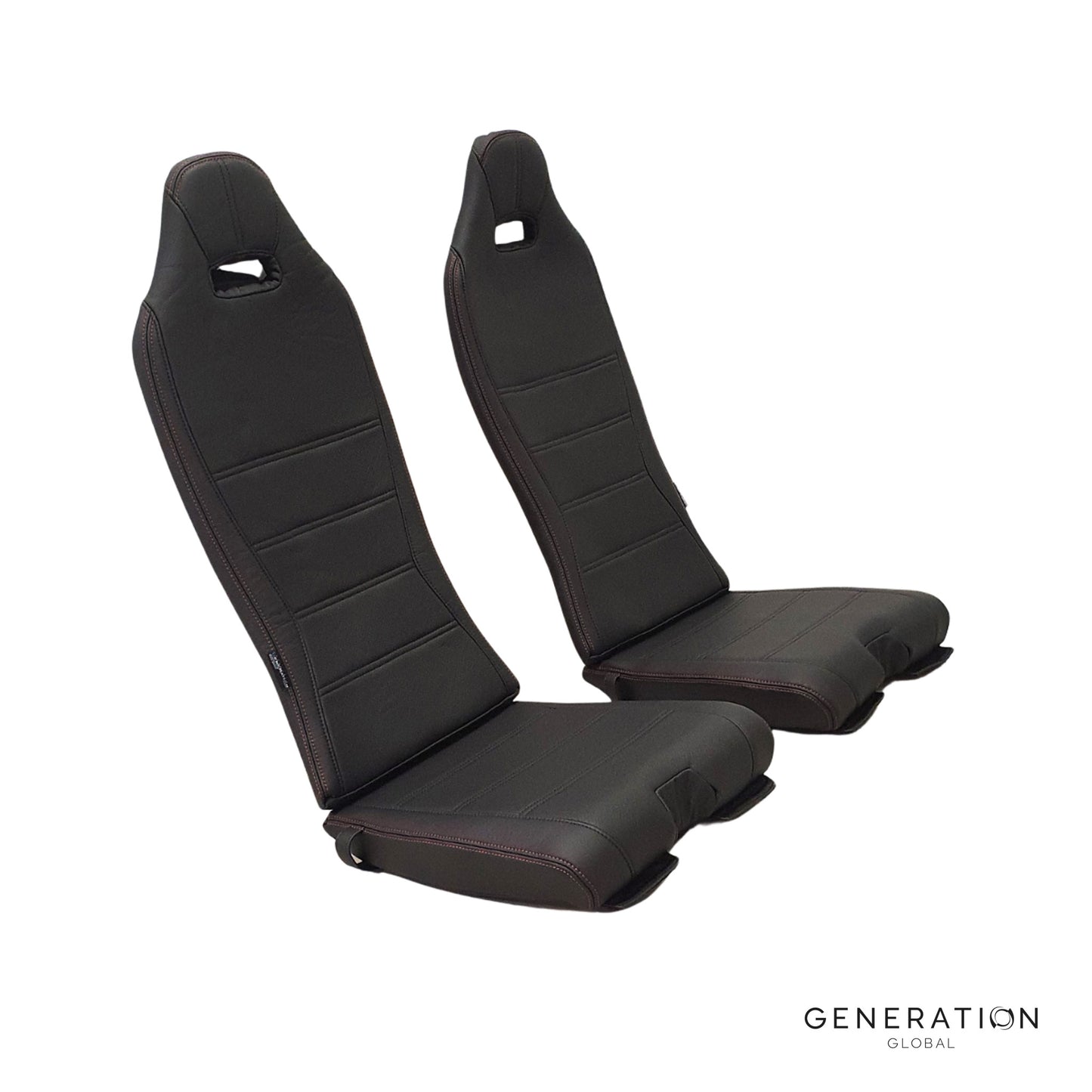 Crew seat backrest and bottom covers for AS350 B2/B3 and H125 helicopters, Sicma 198/284 series design, aviation leather.