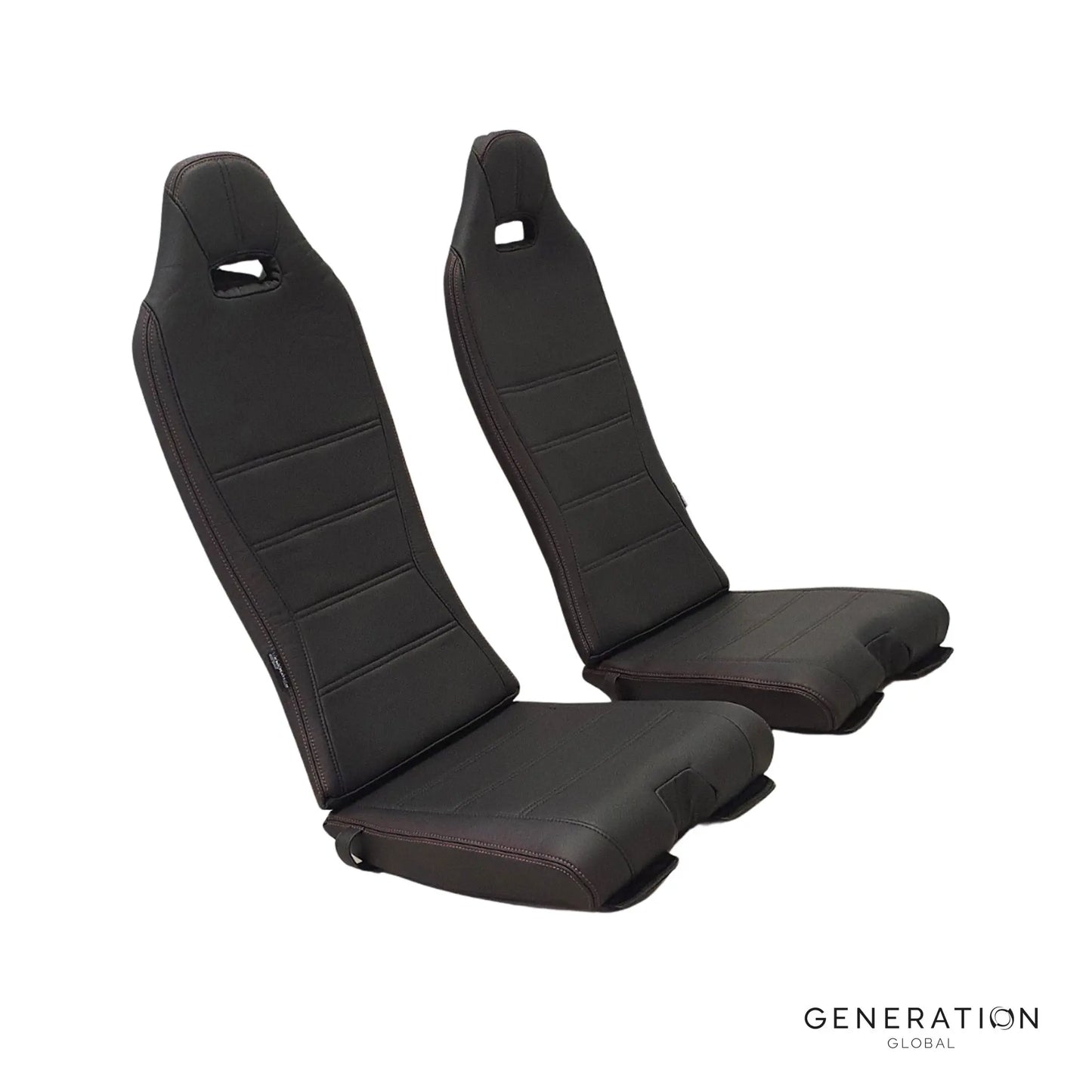 Crew seat backrest and bottom covers for AS350 B2/B3 and H125 helicopters, Sicma 198/284 series design, aviation leather.