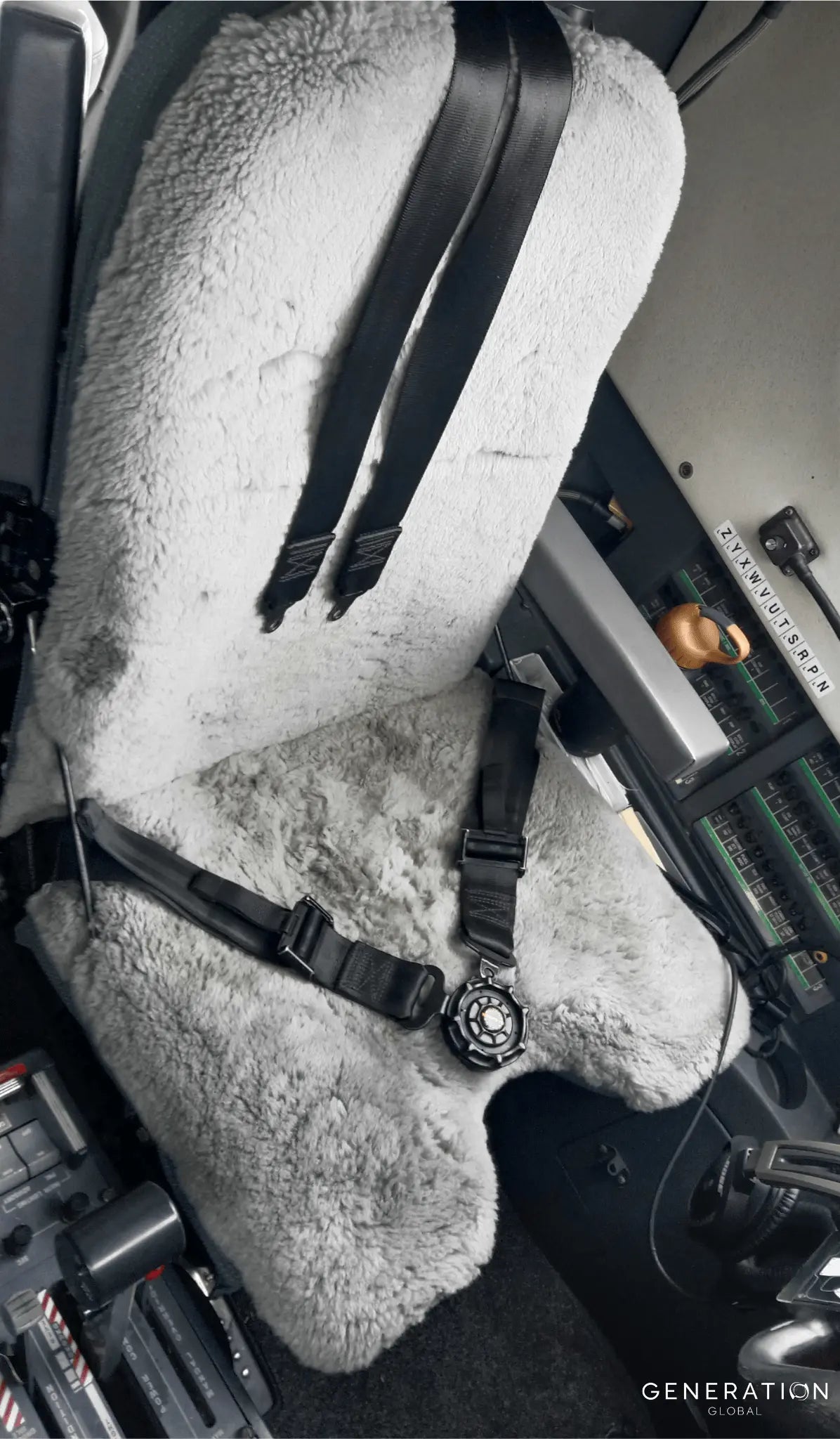 Grey Sheepskin Seat Bottom Cover for Pilatus PC-12 – IAI 5PC41000 Series