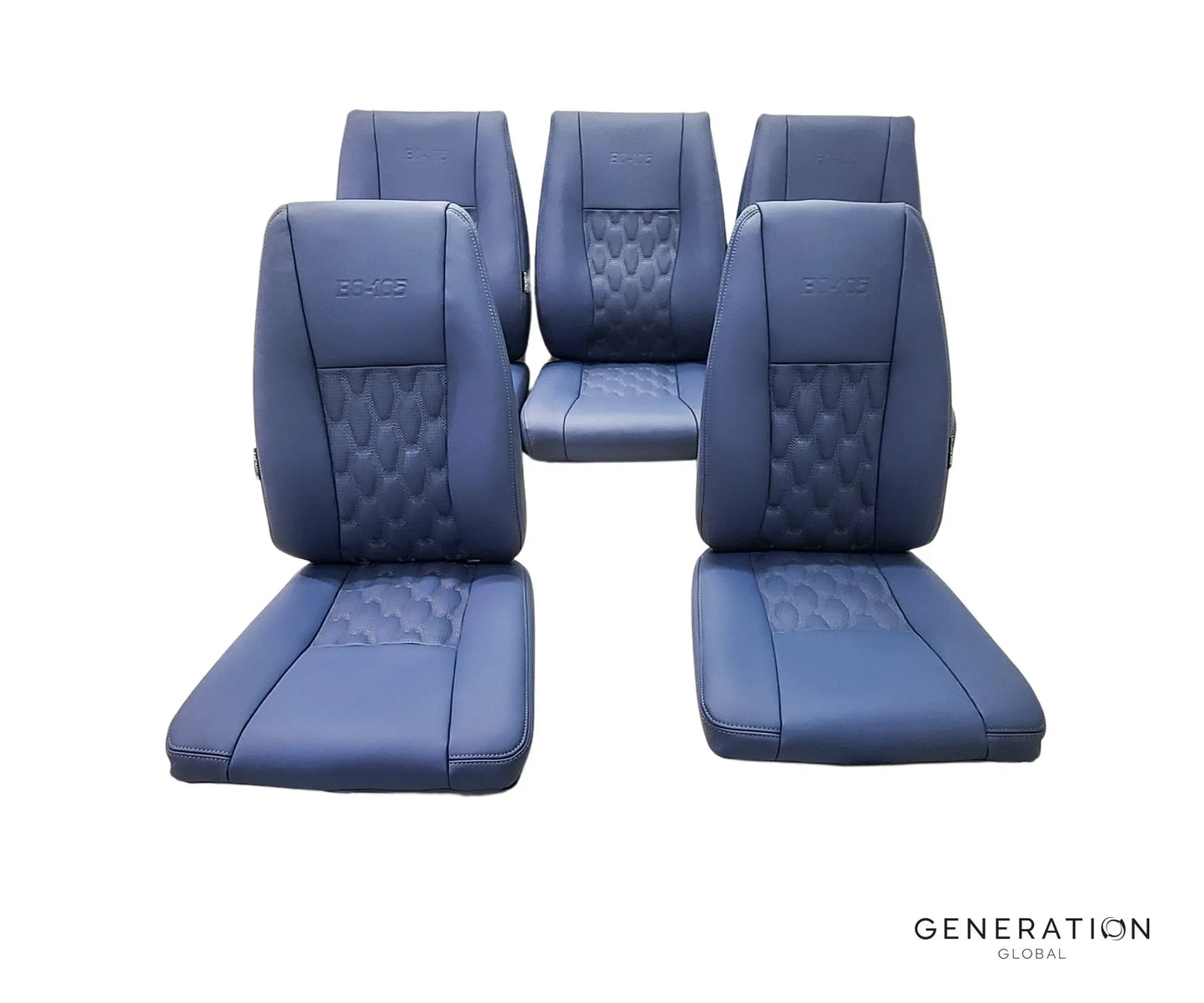 Crew and passenger seat covers and cushions for MBB BO-105 – aviation leather and Genlite foam – EASA/TCCA/FAA approved.