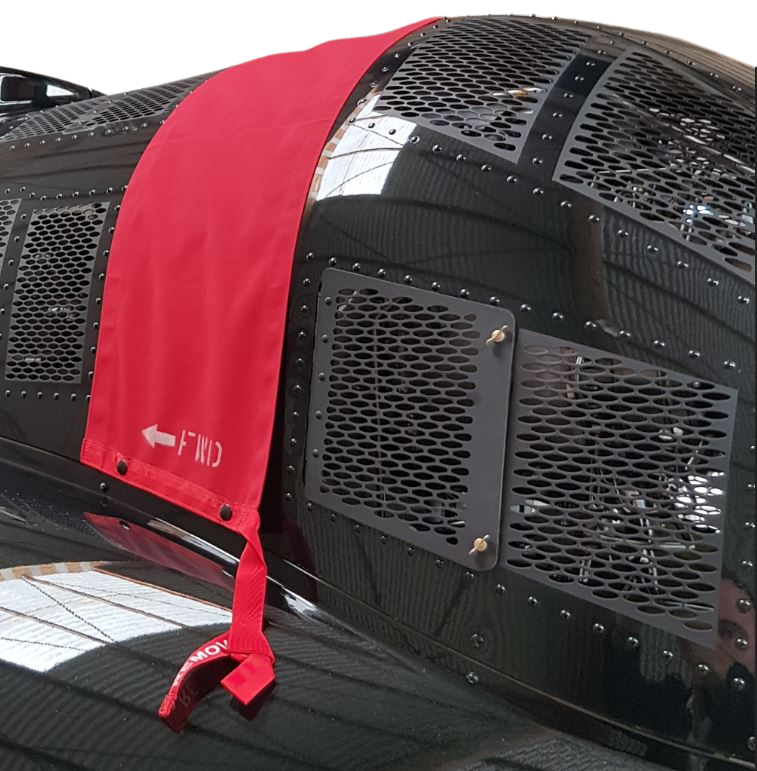 Bell 505 engine protective canvas engine cover