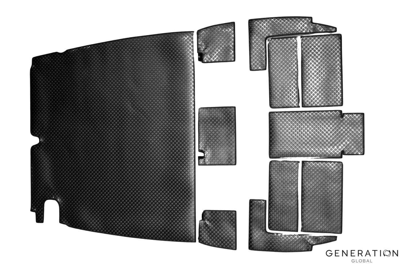 Full MW‑200 vinyl floor set for MD/Hughes 369/500C‑D helicopters with precision‑cut panels and Velcro attachments.