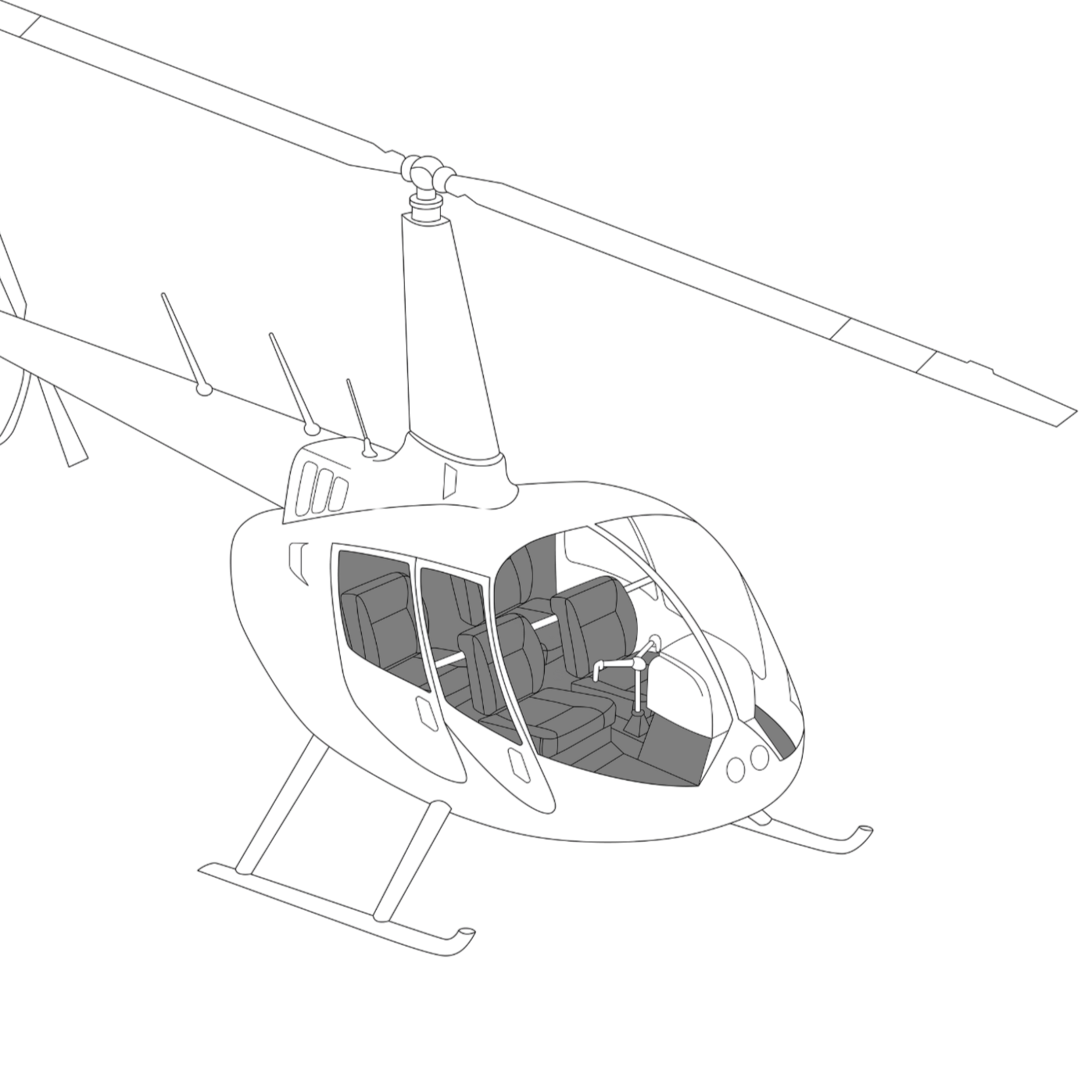 Charcoal, Standard Trim Kit, R44 Series