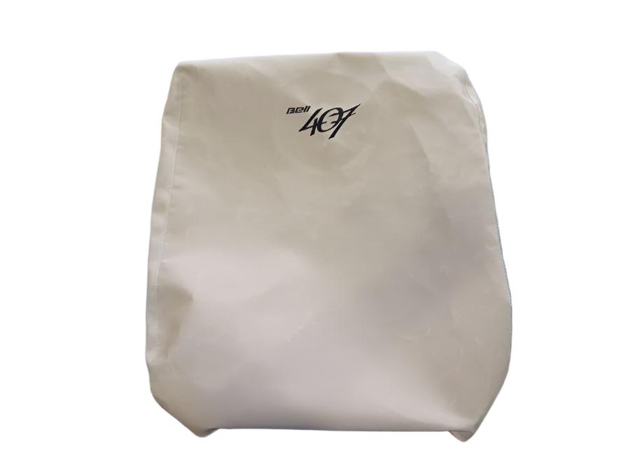 Bell 407 executive six-place seating overcovers in heavy-duty canvas